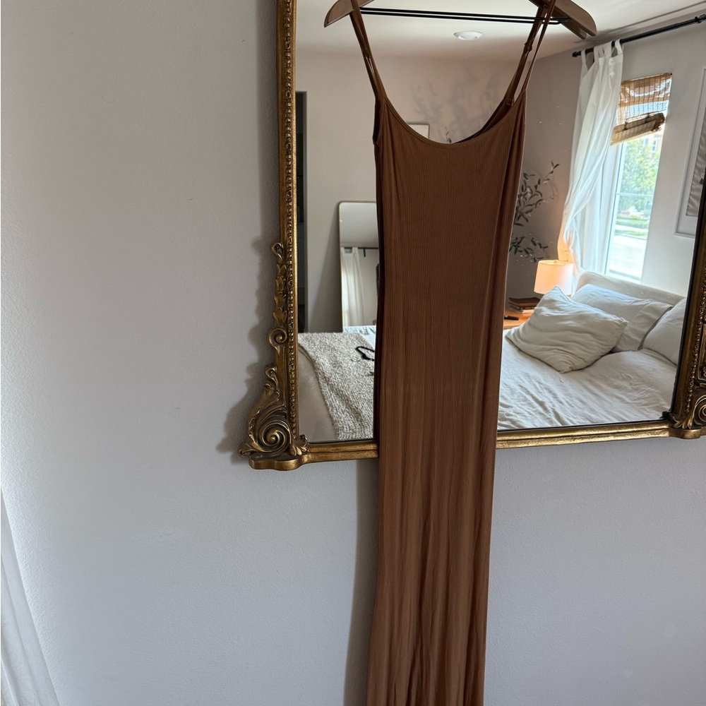 SKIMS long slip dress brown